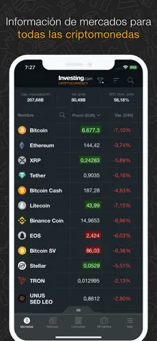 Screenshot 1 Investing.com Criptodivisas iphone