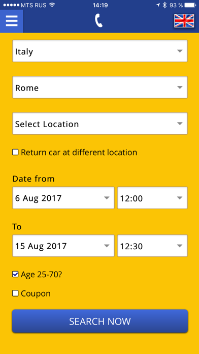Screenshot of Bookingcar – car hire app1