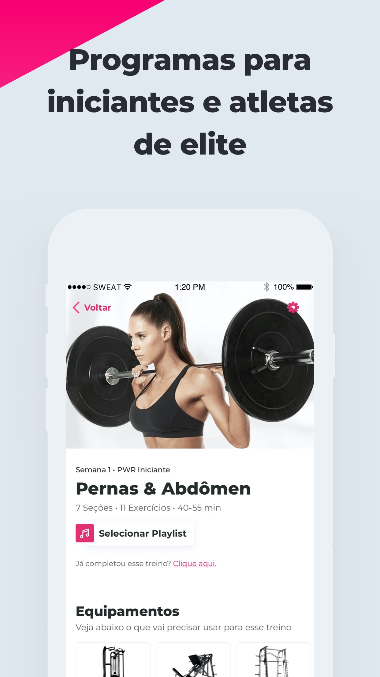Screenshot do app SWEAT: Fitness Kayla Itsines