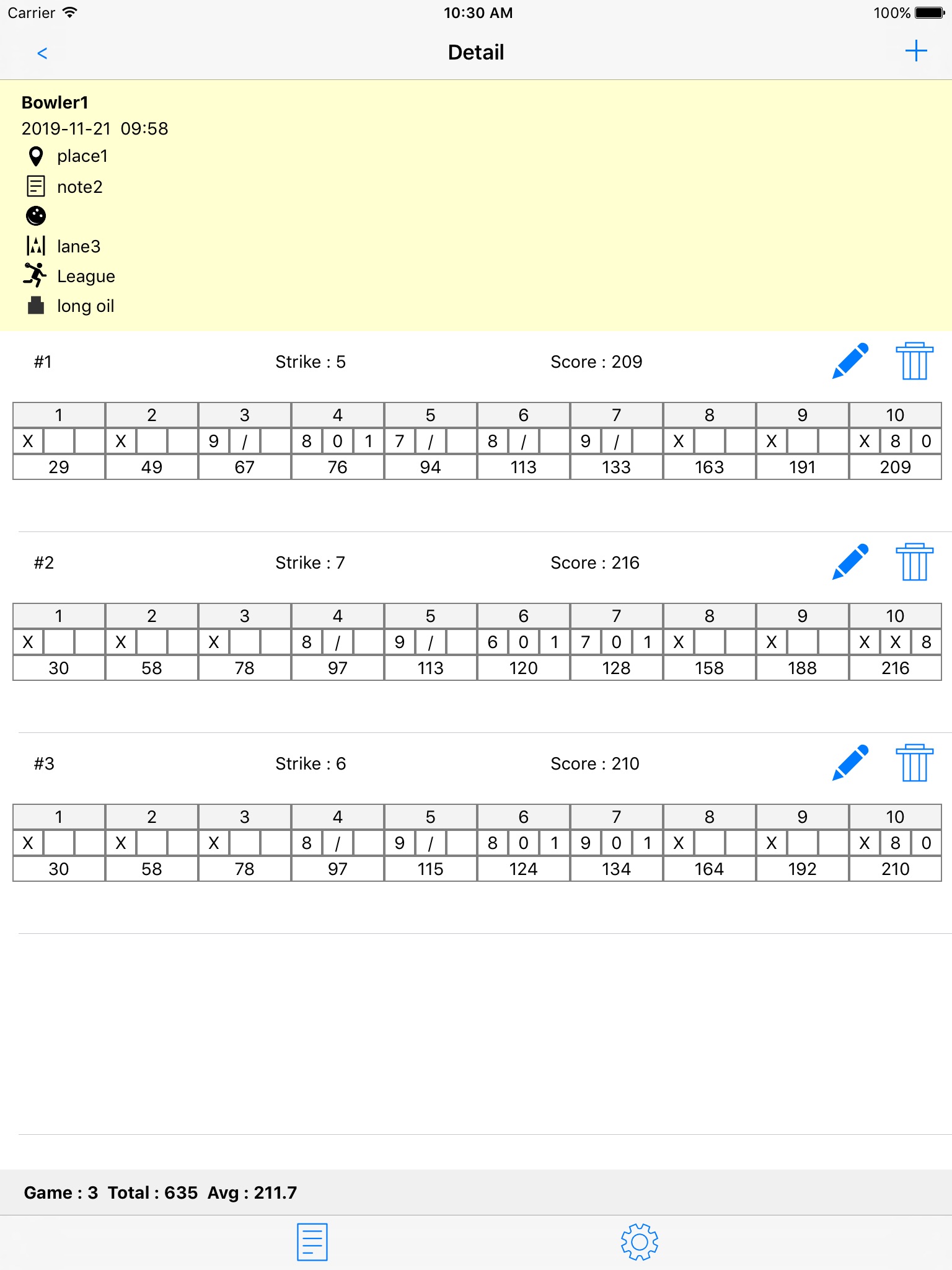 Scoreboard for Duckpin Lite screenshot 2