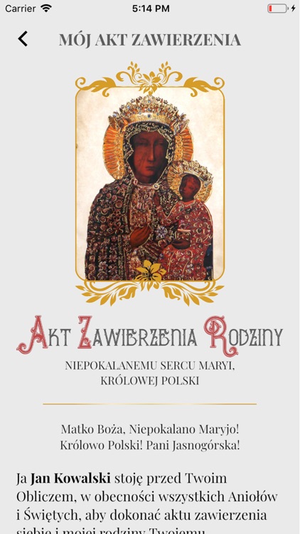 Akt Zawierzenia Rodziny