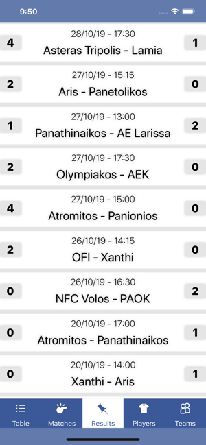 InfoLeague, Greek Super League(圖2)-速報App