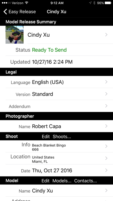 Easy Release - Model Release App Screenshot 2