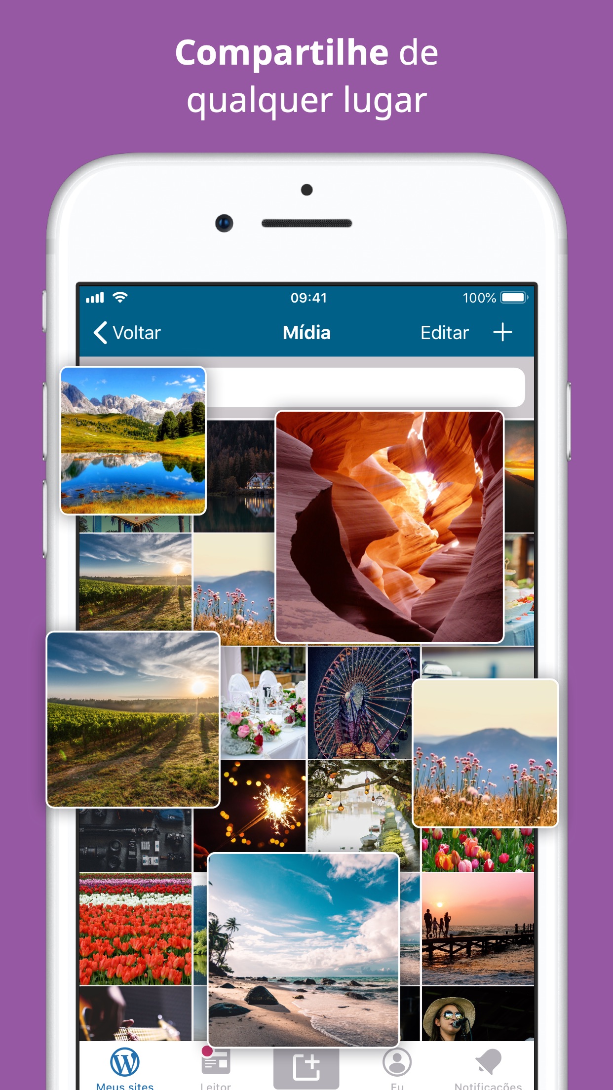 Screenshot do app WordPress