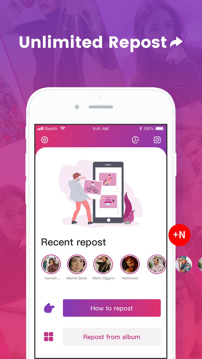 Repost For Instagram ⁺