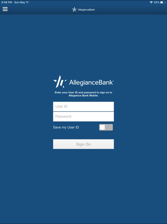 Allegiance Bank for iPad