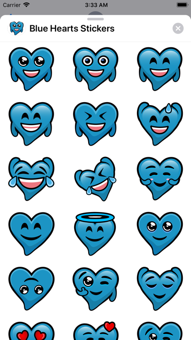 Blue Hearts stickers screenshot 2