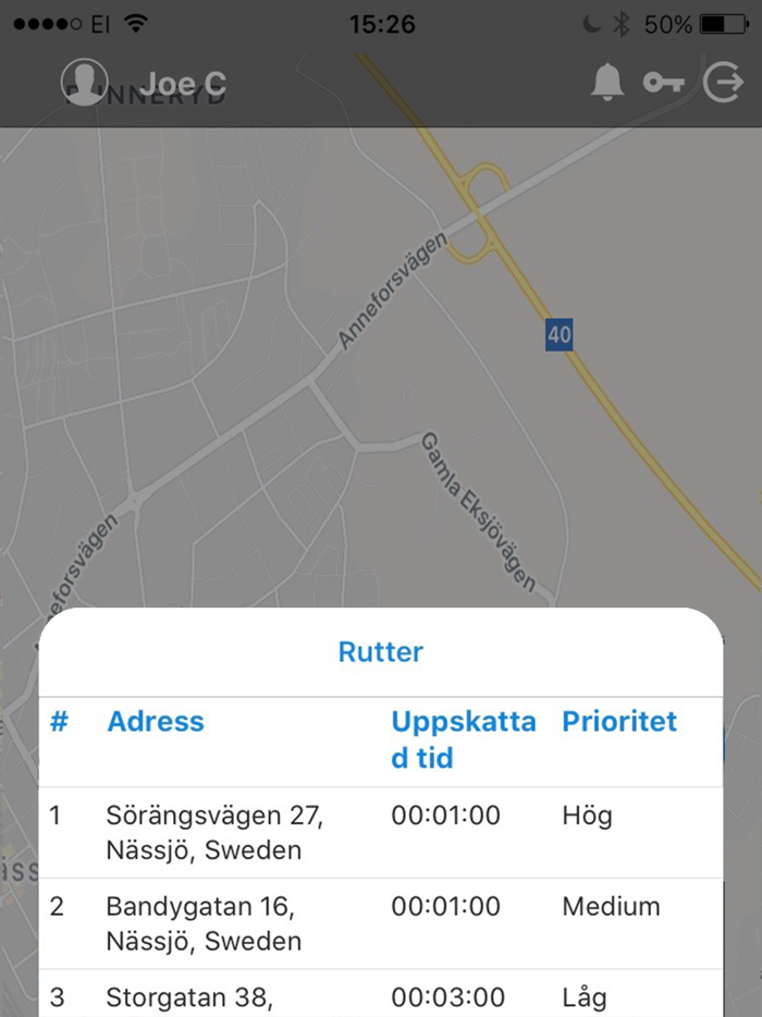 Trackivate chaufför