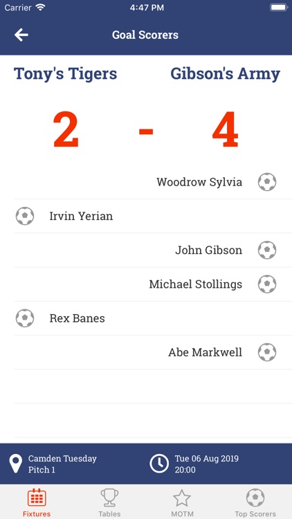 Playfiveaside Results App screenshot-5