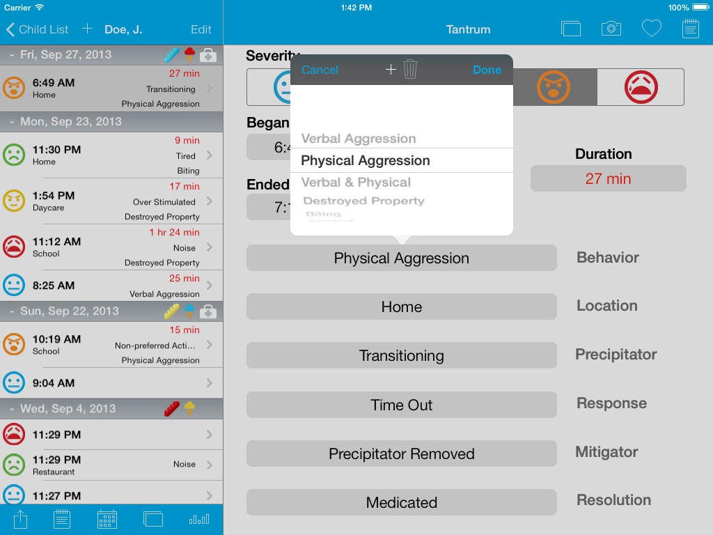 Tantrum Tracker for iPad screenshot 2