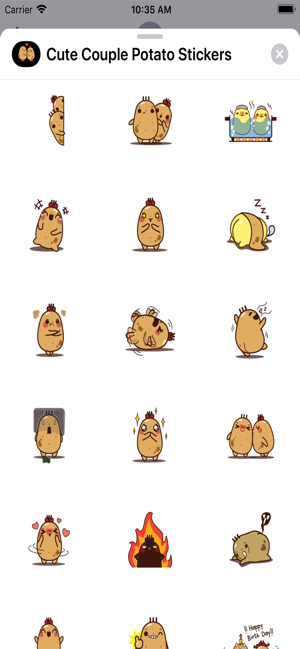 Cute Couple Potato Stickers(圖2)-速報App