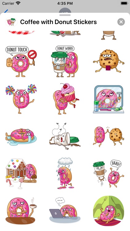Coffee with Donut Stickers