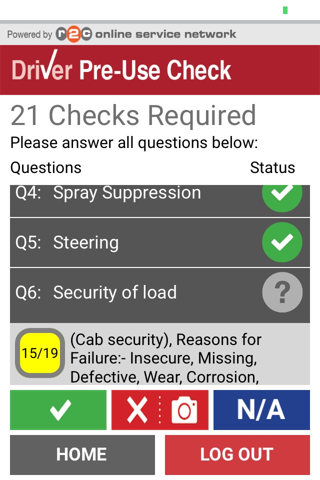 r2c Driver Pre-use Check screenshot 3