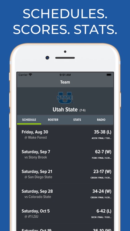 Utah State Football Schedules