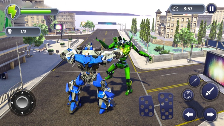 Flying Limo Car Robot War screenshot-3
