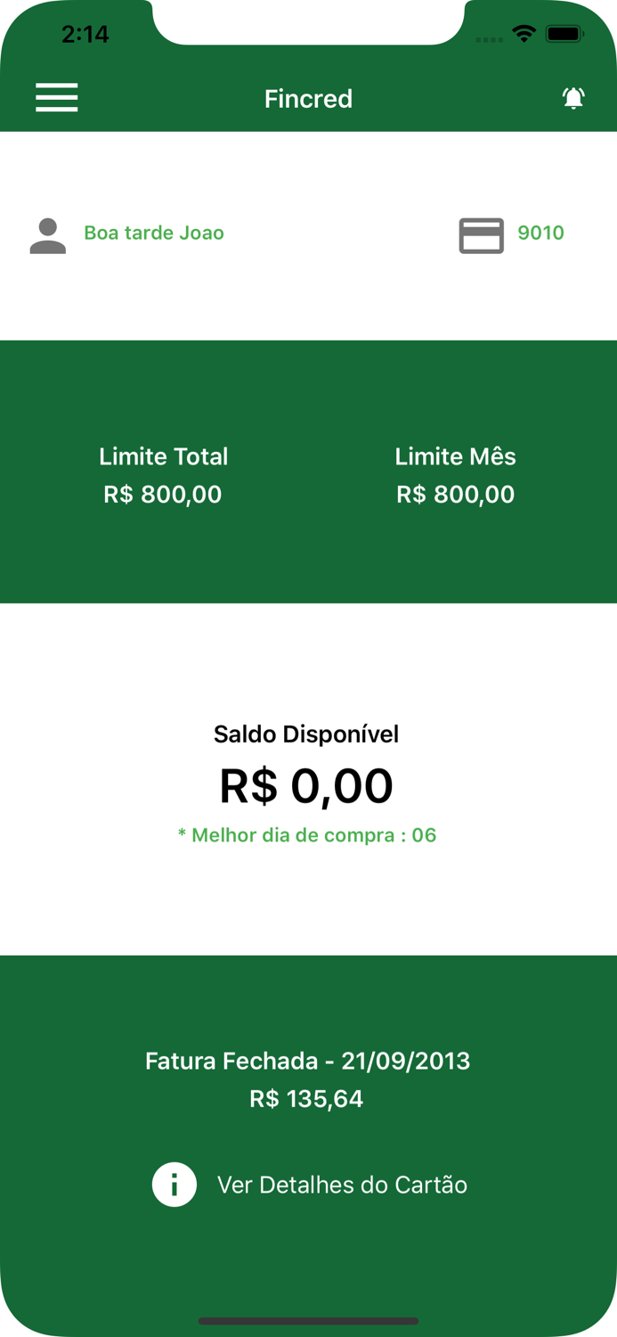 Cartão Fincred