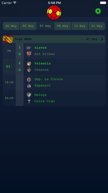 Live Results for Spanish Liga