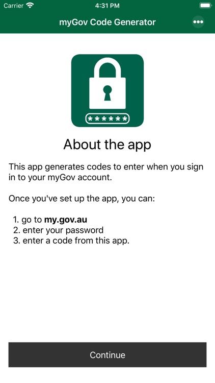 myGov Code Generator