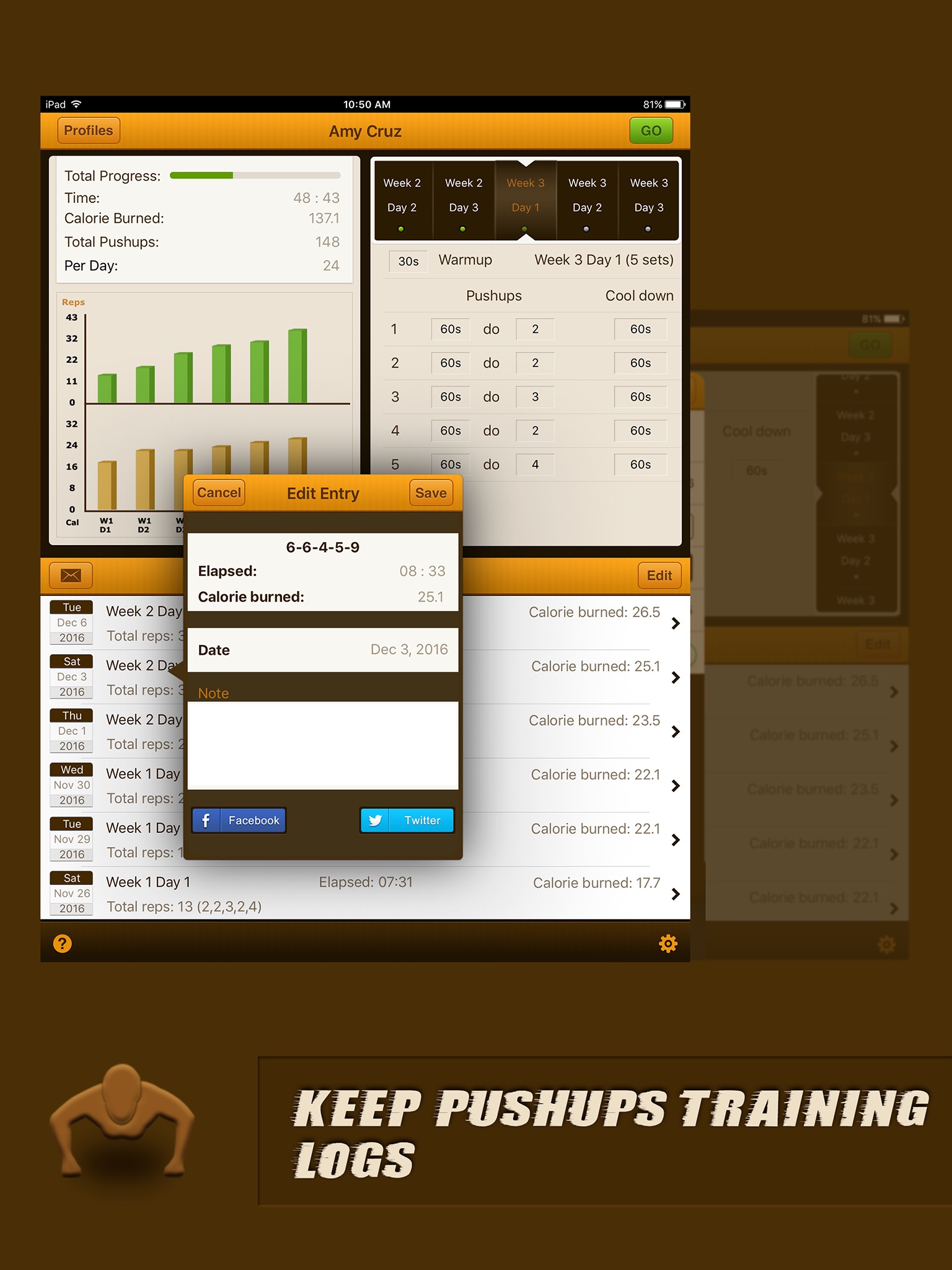 Pushups Coach for iPad screenshot 4