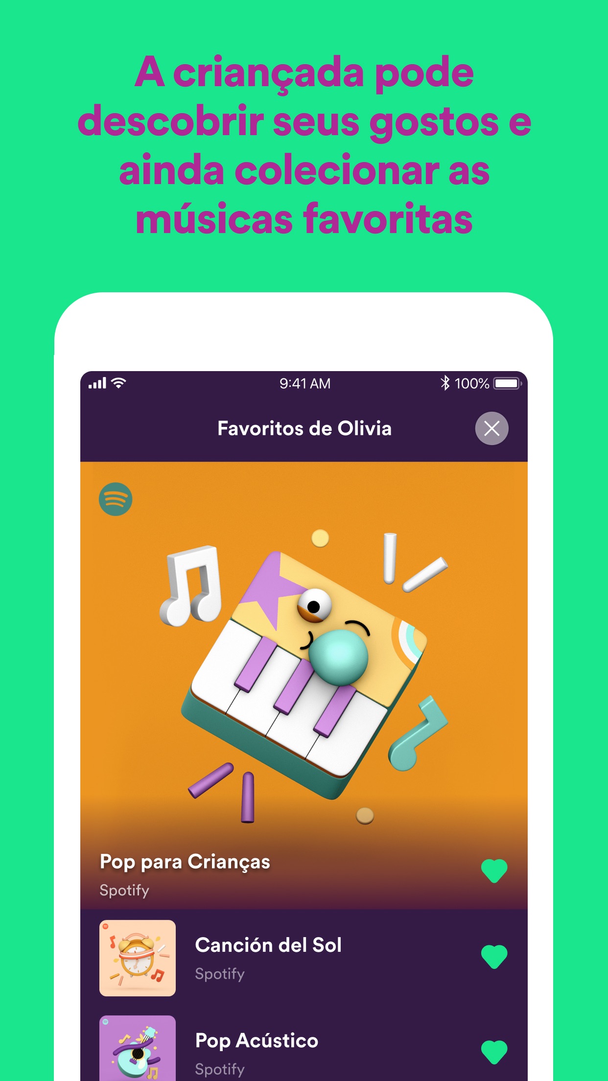 Screenshot do app Spotify Kids