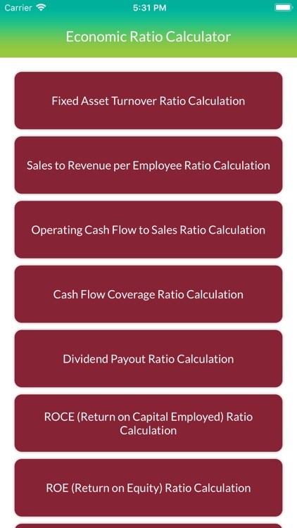 Economic Ratio Calculator