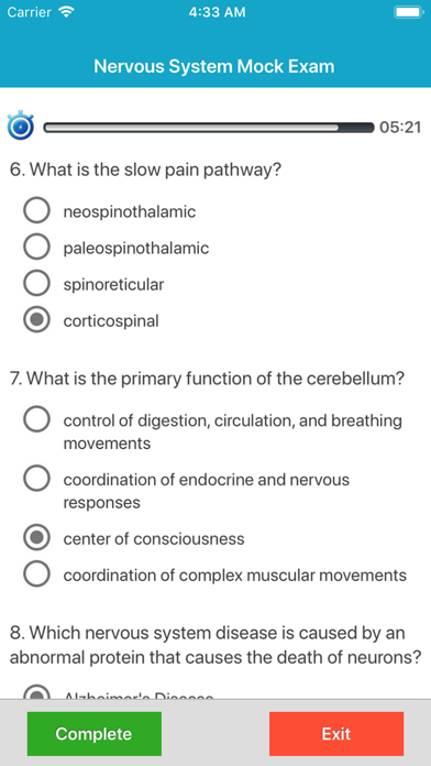 Nervous System Quizzes screenshot 4