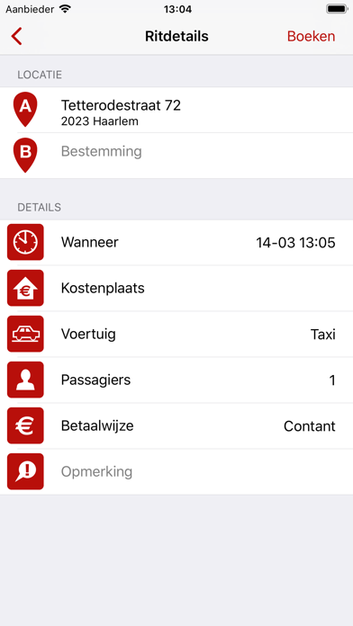 Taxi Adriaan Reserverings App screenshot 2