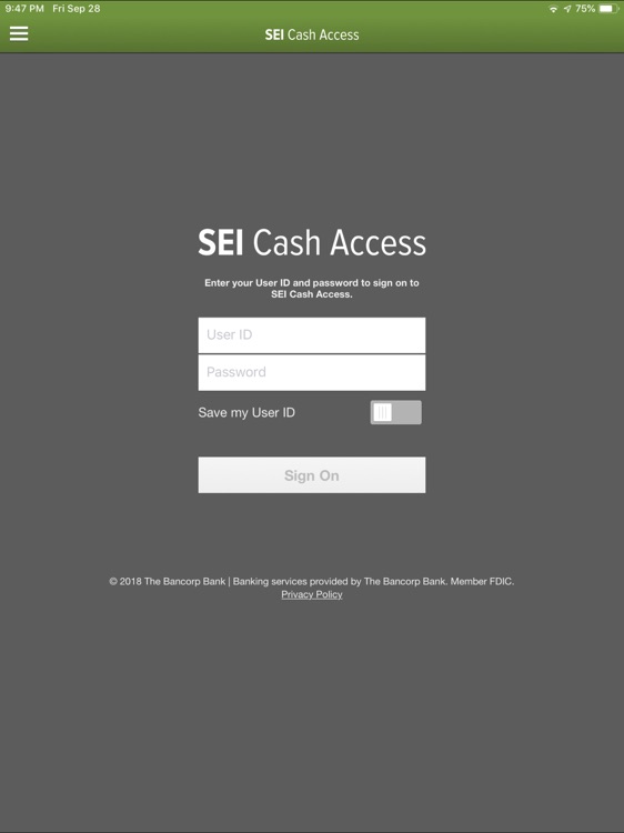 SEI Cash Access for iPad