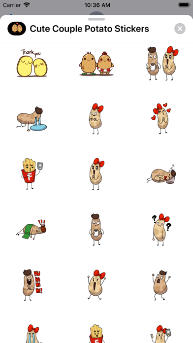 Cute Couple Potato Stickers screenshot 4