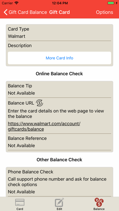 Gift Card Balance + Screenshot