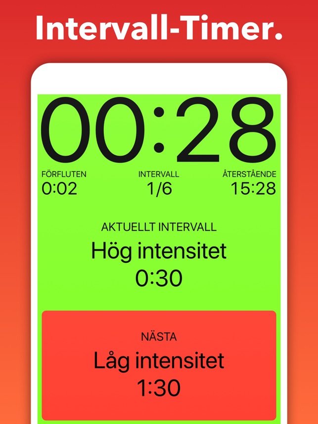 App tidtagning intervall