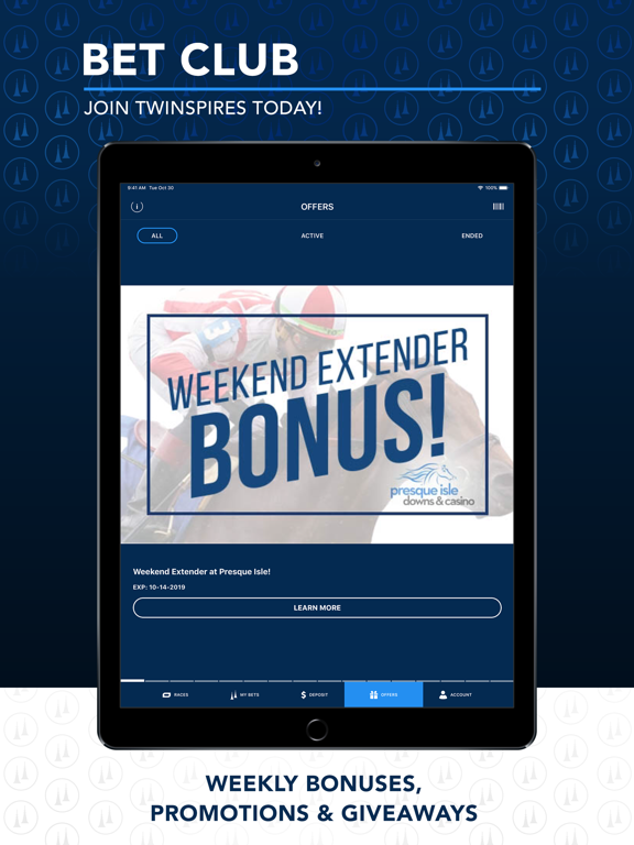 iPad Image of TwinSpires Horse Race Betting