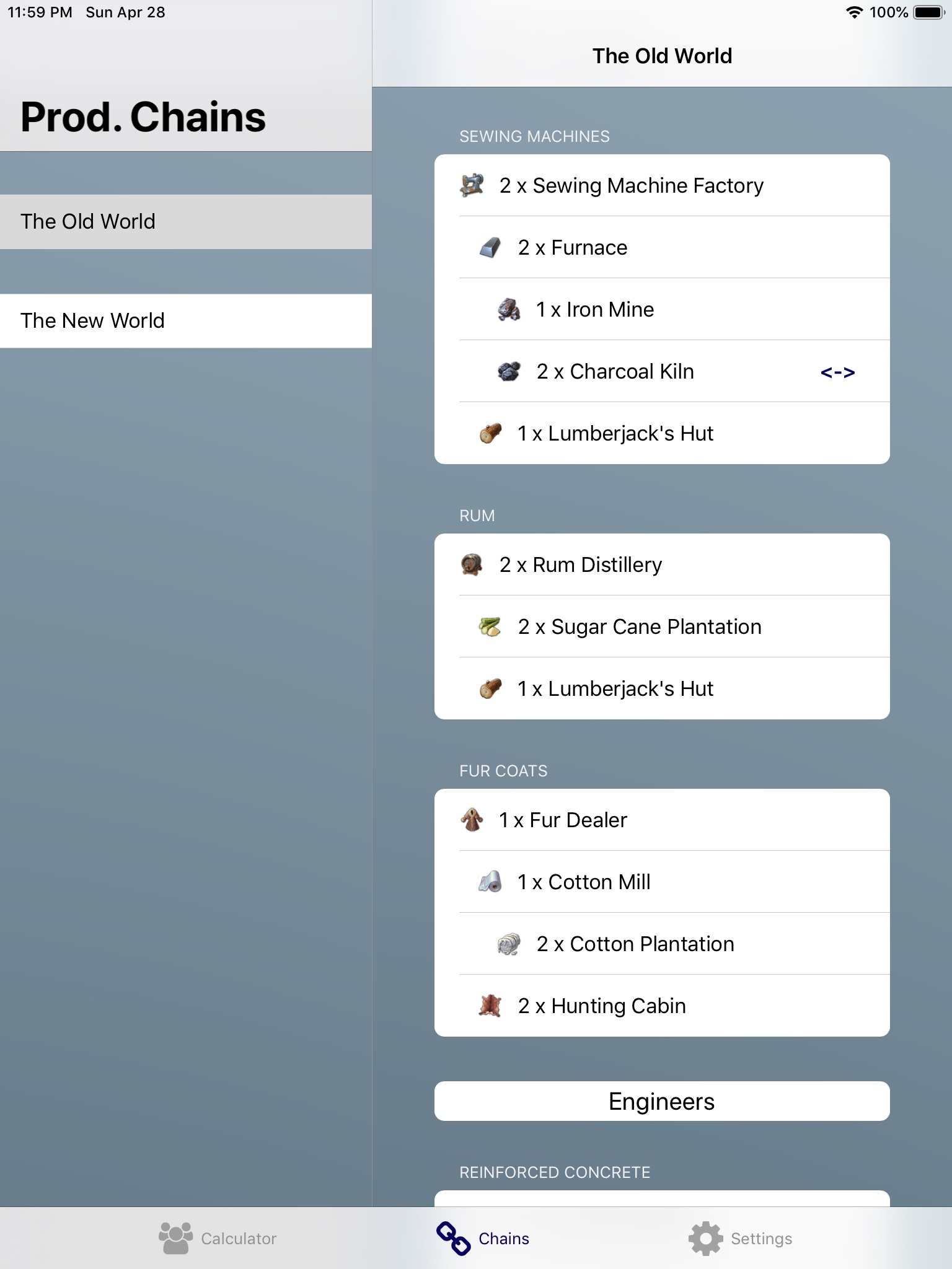 Production Calc. for Anno 1800 screenshot 3