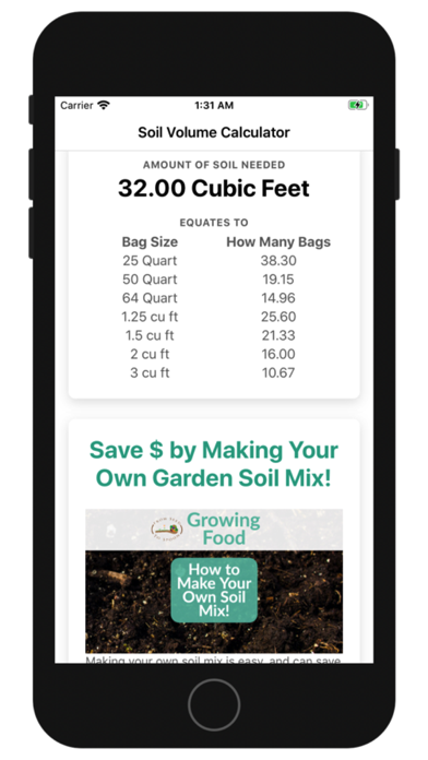 Garden Soil Calculator screenshot 2