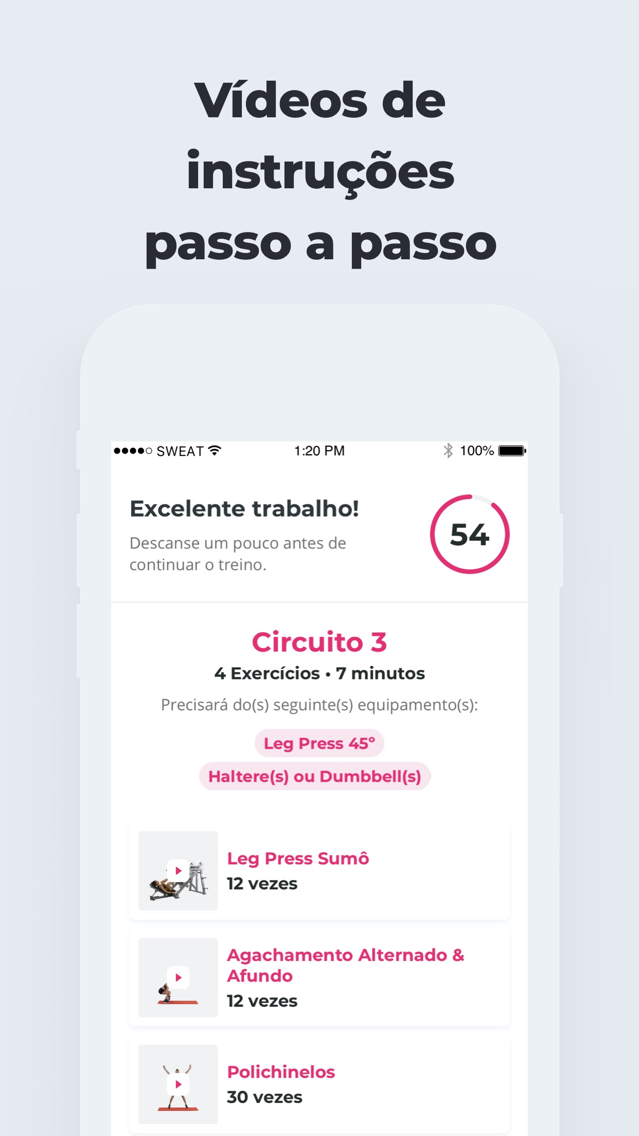 Screenshot do app SWEAT: Fitness Kayla Itsines