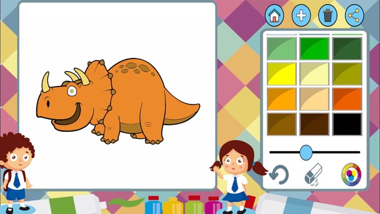 Dinosaurs paint coloring book