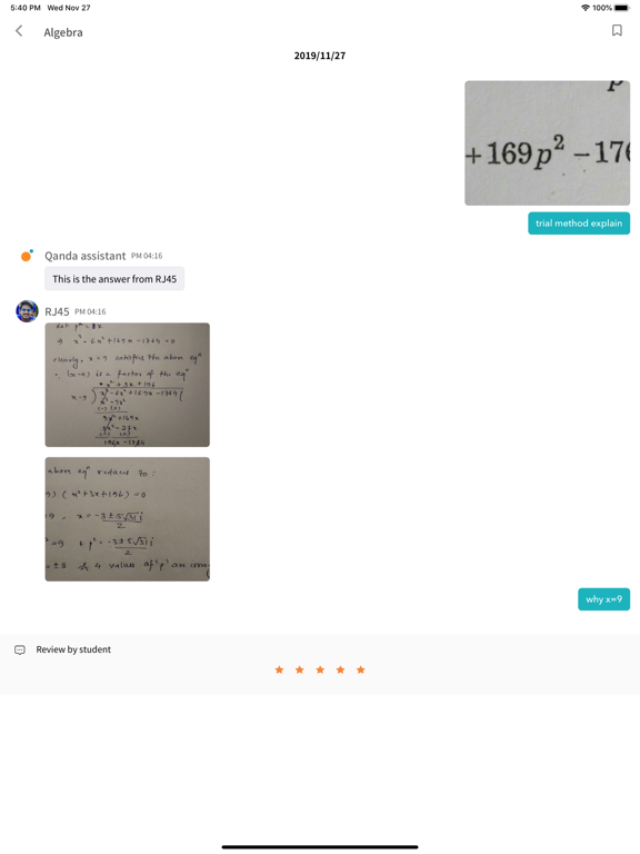 iPad Image of Qanda: Instant Math Helper