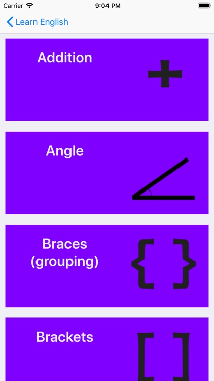 Matematical symbols name