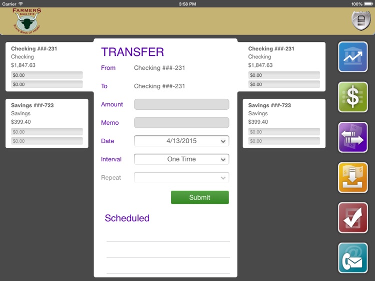 FSBOH Mobile Banking for iPad