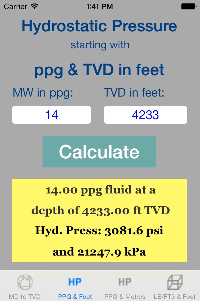 OilField Hydrostatic Pressure. screenshot 2