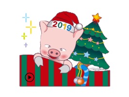 Happy New Year Animated Pig