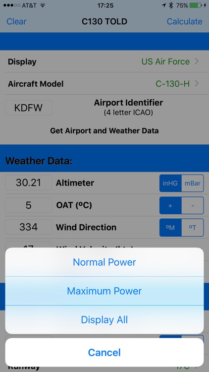 C130 TOLD Calculator: T56-A-15 screenshot-4