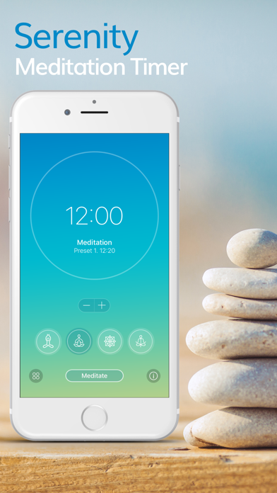 Serenity: Meditation Timer for Mindfulness, Pilates, Zazen, Reiki and more Screenshot 1