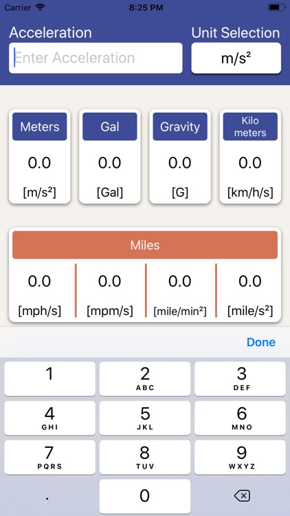 Acceleration Unit Converter