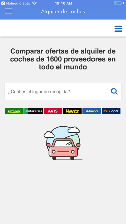 Alquiler de coches app