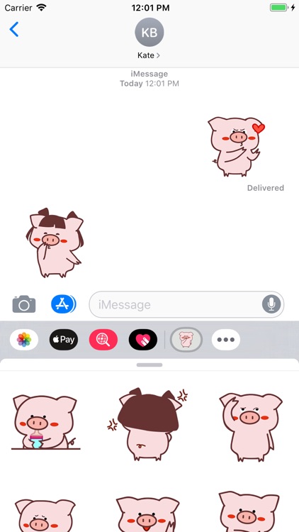 Pink Pig Animated Stickers