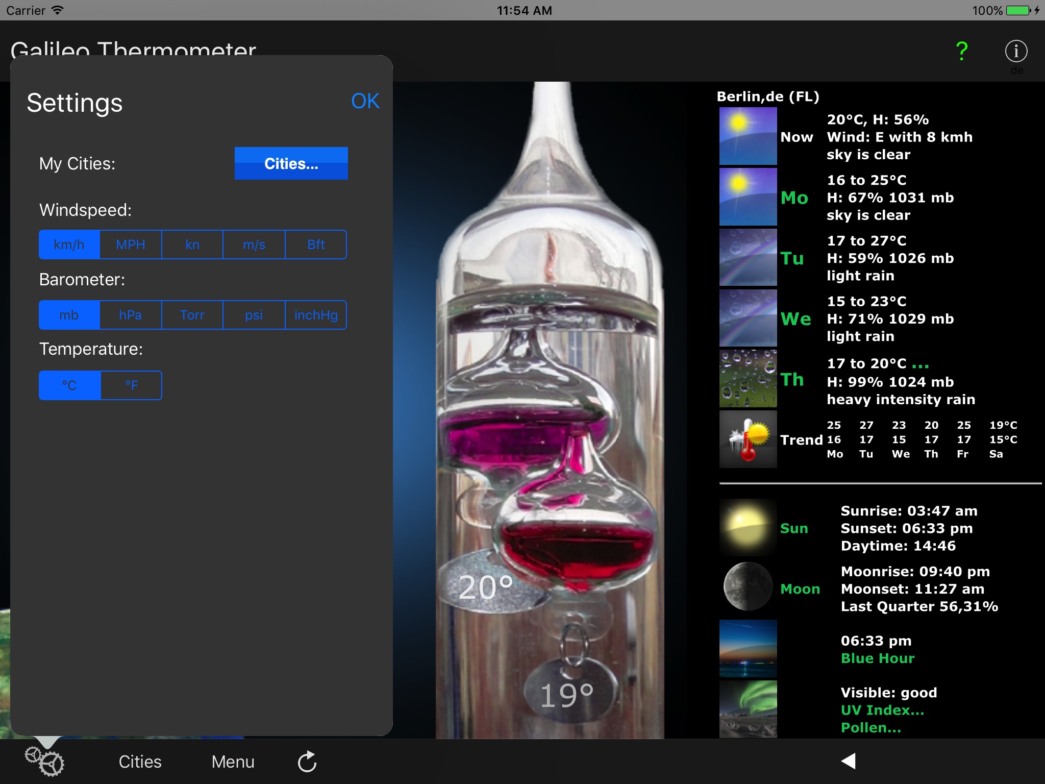 Galileo Thermometer screenshot 2