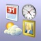 This app displays date, time, calendar, photo, and weather on your desktop