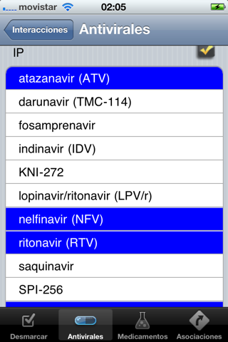 Interacciones VIH screenshot 2