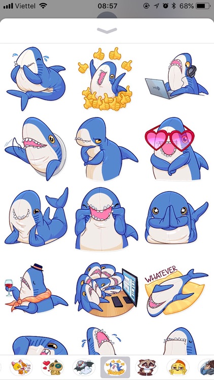 Cute Shark Emoji Funny Sticker